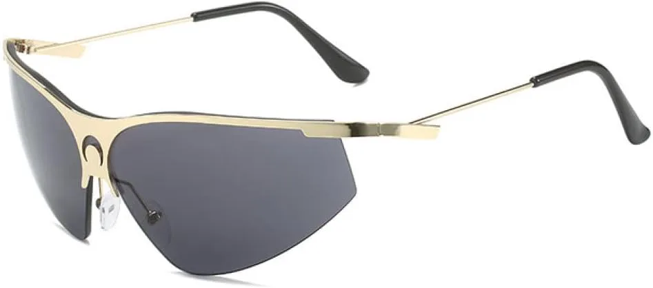 

Женские солнцезащитные очки без оправы с полуободковой рамкой, защита от УФ-излучения UV400, мужские солнцезащитные очки в стиле хип-хоп LANGSER, Silver All Gray