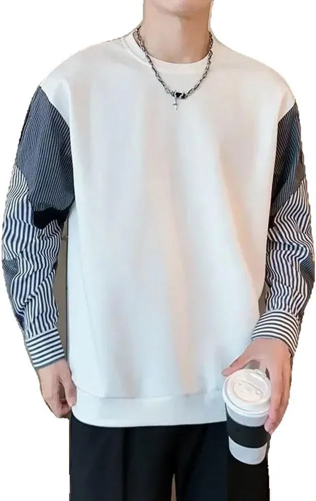 

Футболка для мужчин Spliced Top Baggy Stripe Regular Fit Xingfenly