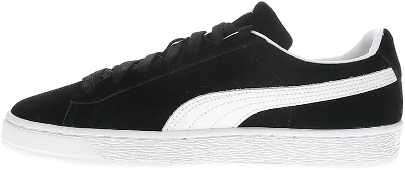 Мужские замшевые классические кроссовки PUMA с шнуровкой - черные, черный — фото 3