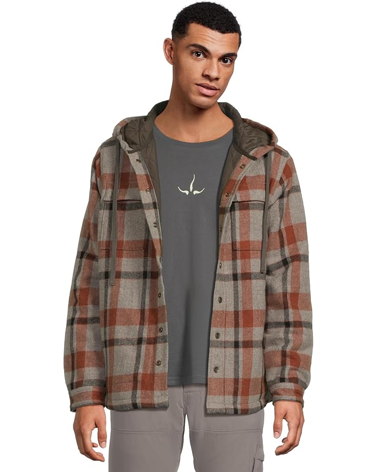 

Мужская фланелевая рубашка с капюшоном Prana Asgard, Pewter