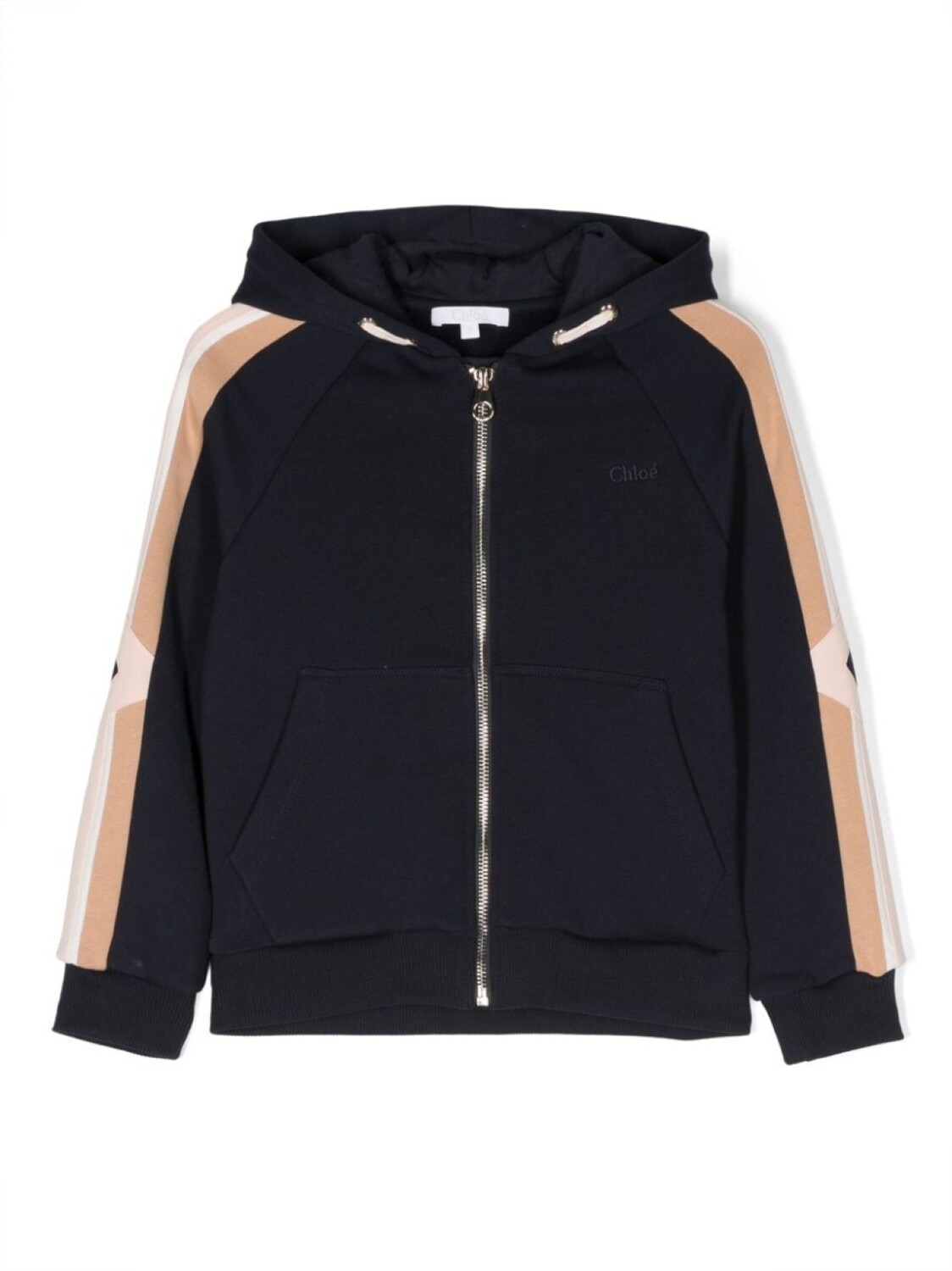 

Chloé Kids кардиган на молнии с вышитым логотипом, синий
