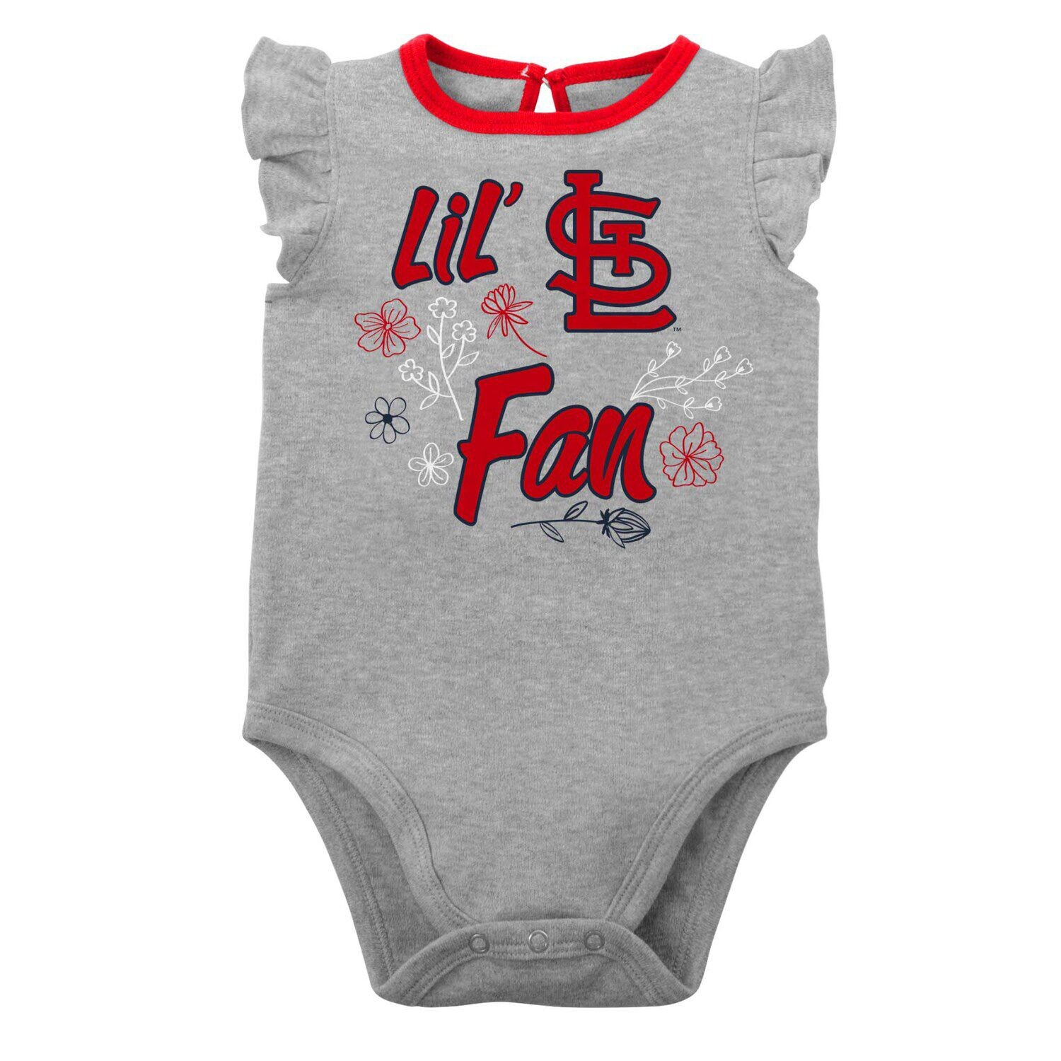 Комплект из двух боди Infant Red/Heather Grey St. Louis Cardinals Little Fan Outerstuff — фото 4