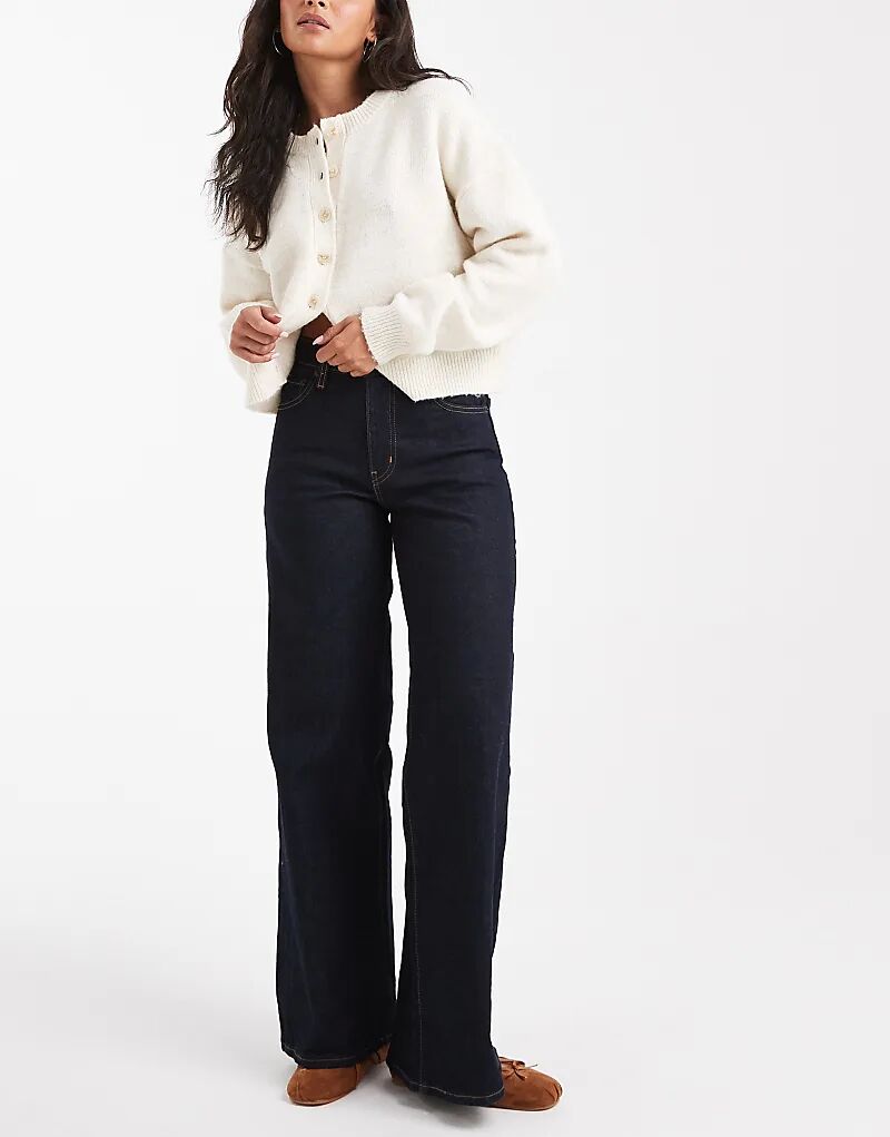 

Джинсы Levi's 728 с высокой посадкой и широкими штанинами, темного цвета