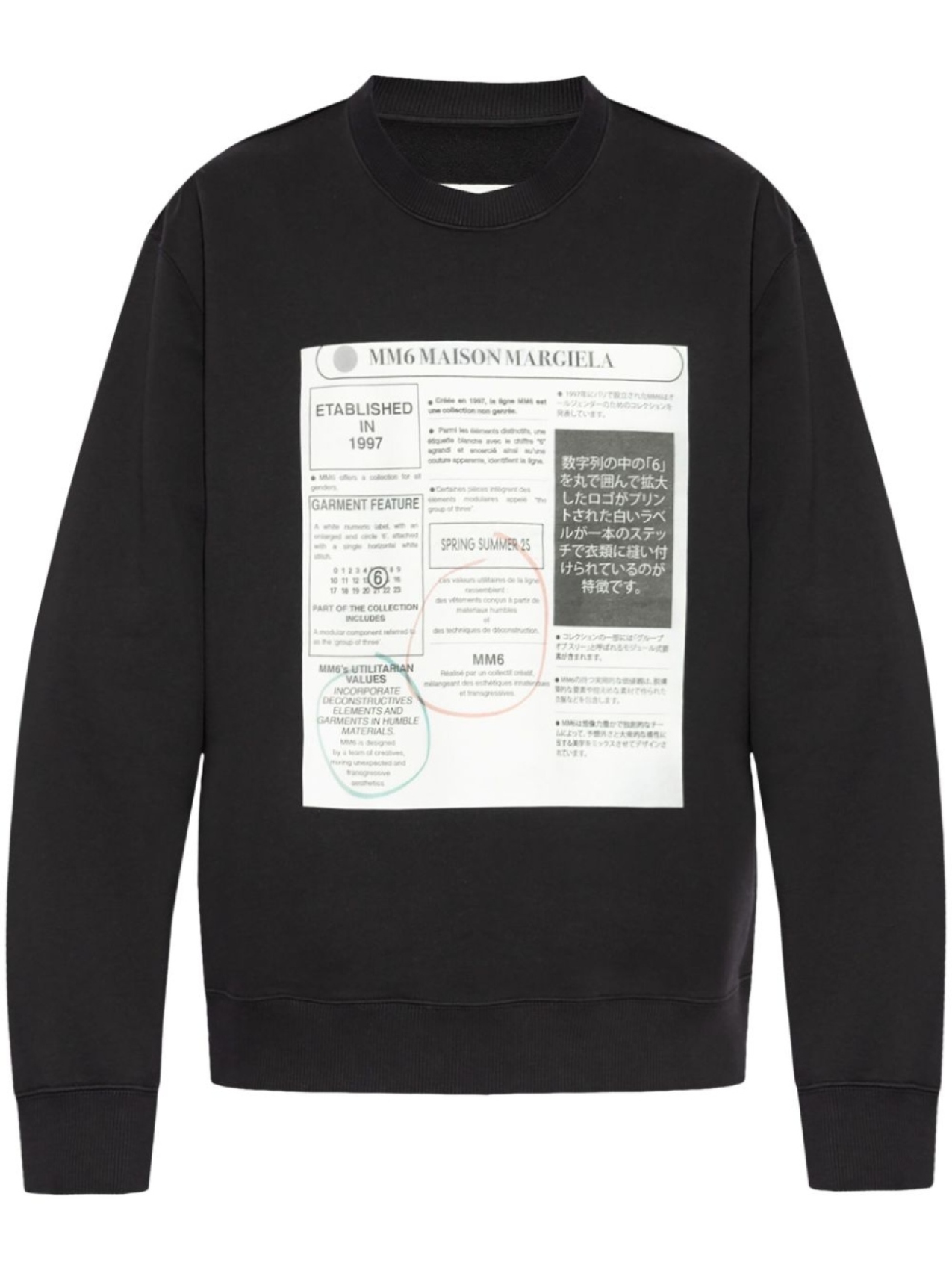 

Толстовка с принтом MM6 Maison Margiela, черный