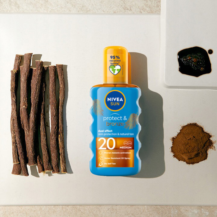 Масло-спрей Nivea, Sun Protect & Bronze, активирующее естественный загар SPF20 200мл — фото 2