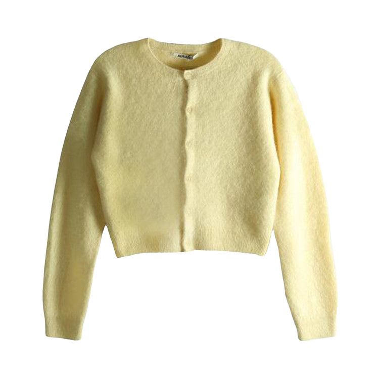 

Куртка Auralee Garment-Dyed Baby Alpaca Fur Knit Crew-Neck Cardigan Jacket, Ecru