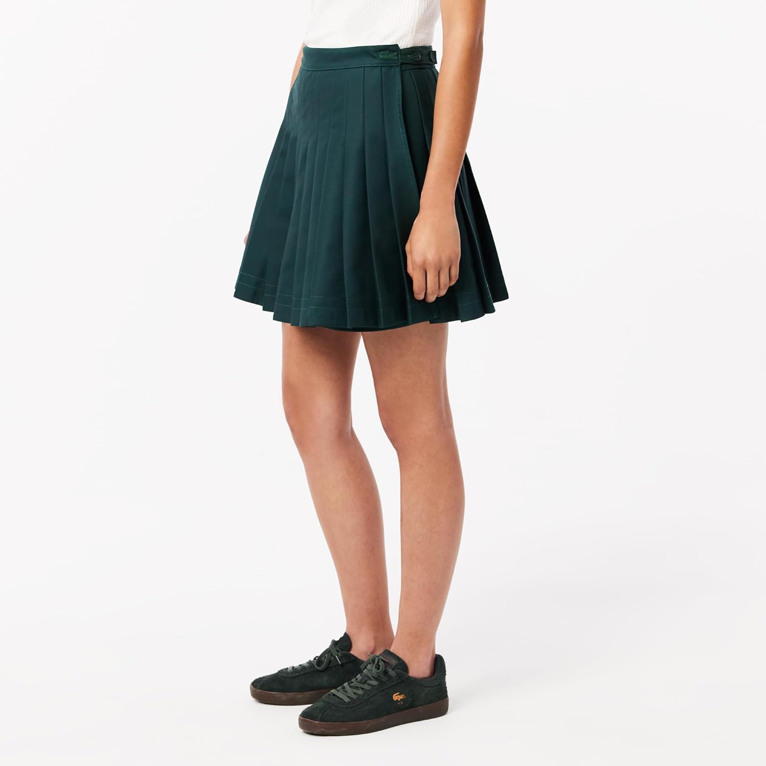 Юбка Lacoste плиссированная твил, Forest Green — фото 2