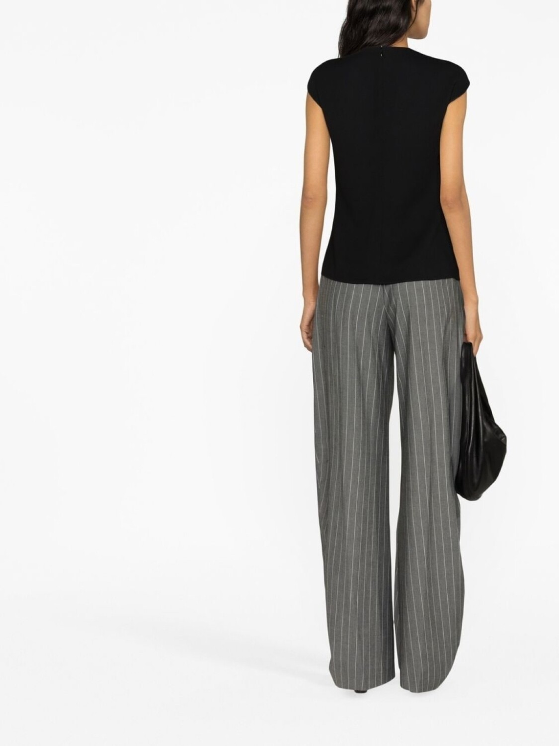 Футболка Stella McCartney Ring Hardware Cold Shoulder, черный — фото 3