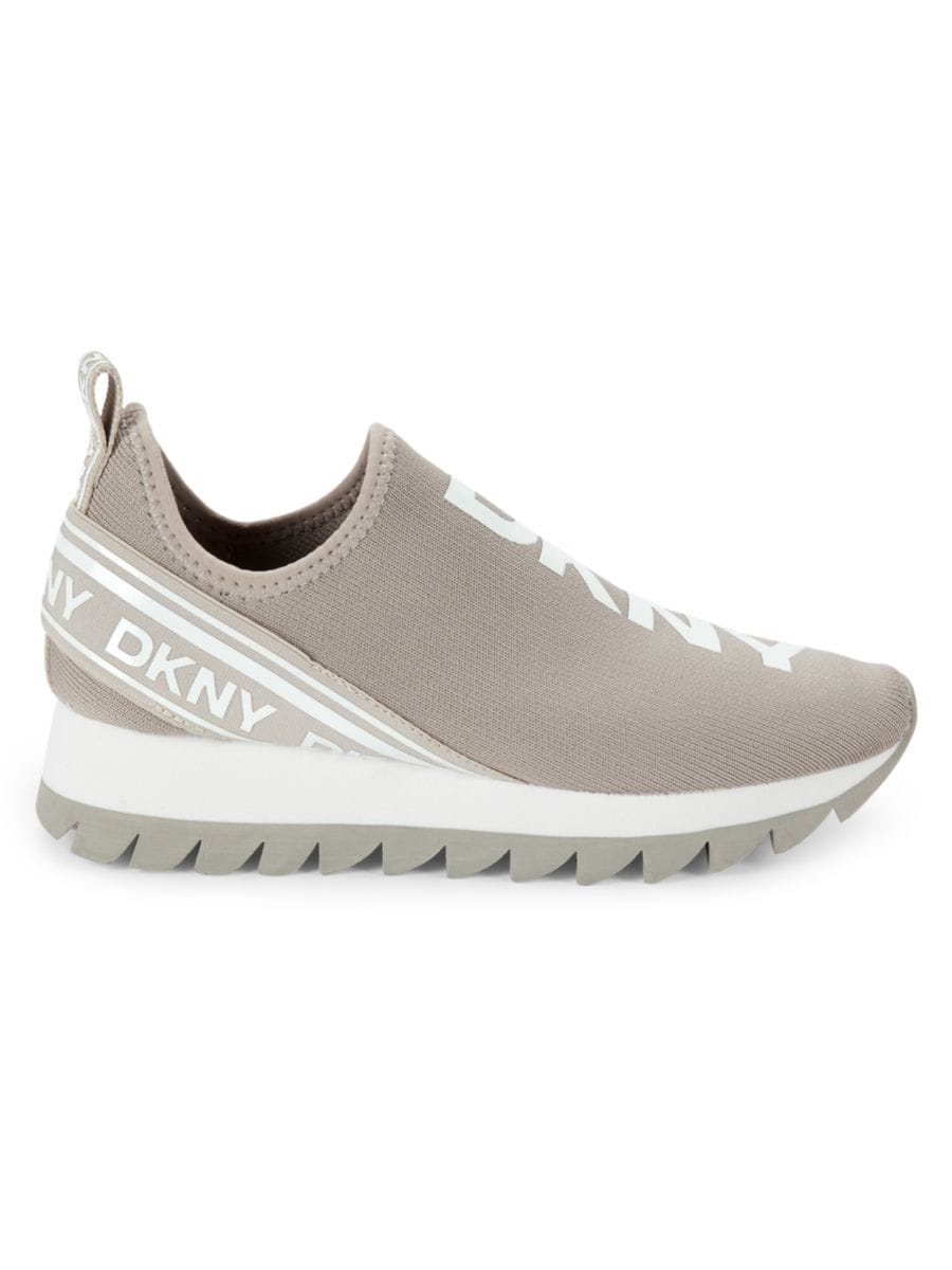 Кроссовки Abbi Textured Logo Slip On DKNY, цвет Stone Grey
