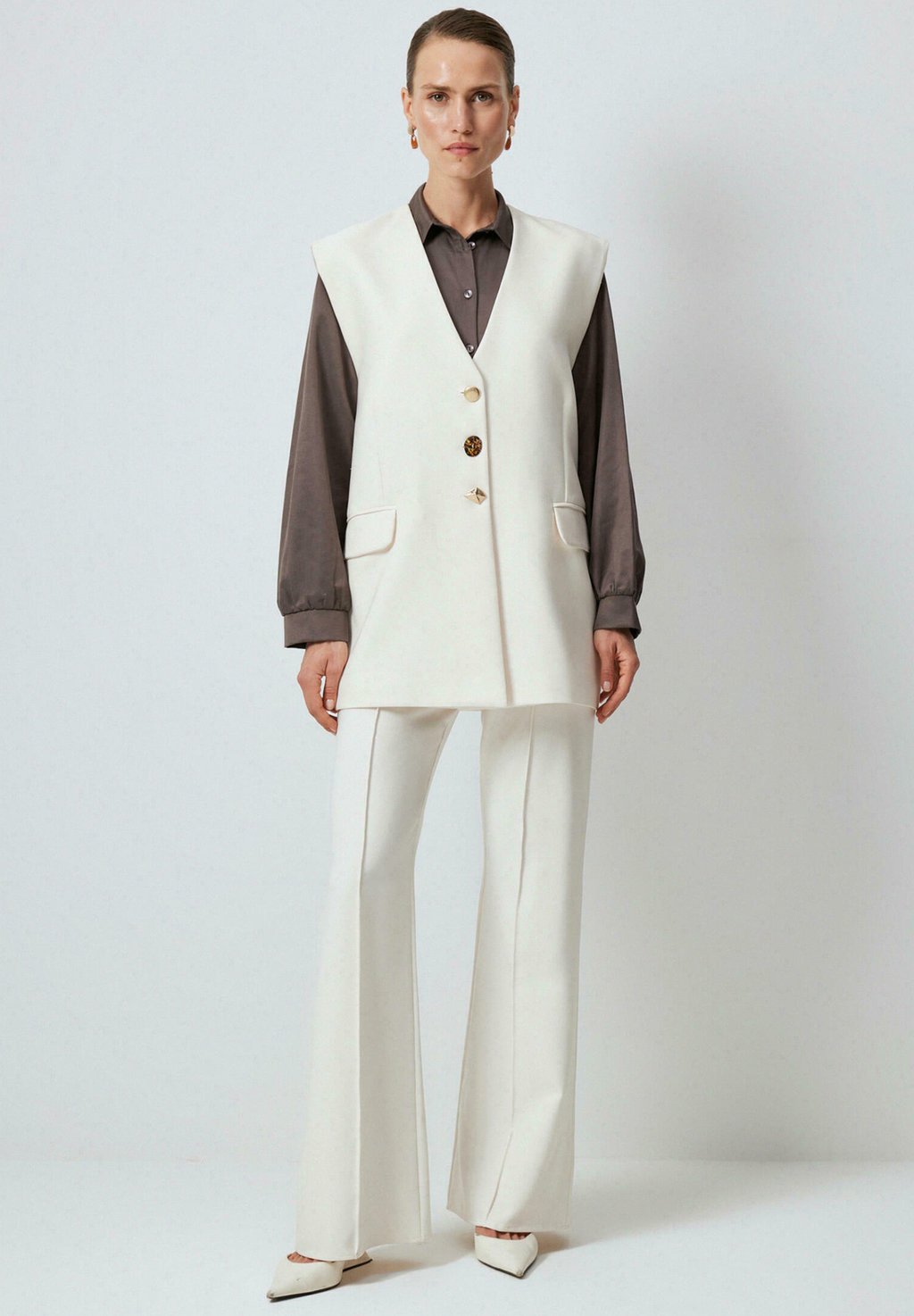 

Жилет BUTTON DETAILED CREPE Touché Privé, белый