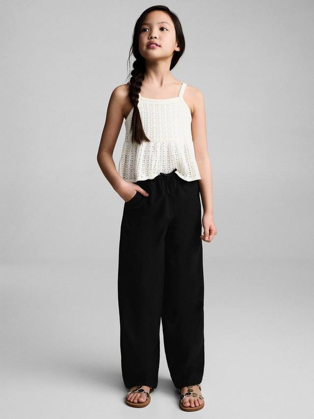 

Детские брюки Michaela с кулиской и широкими штанинами Mango, Black