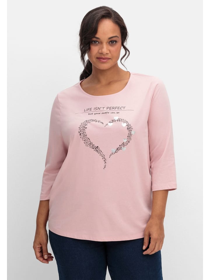 

Футболка sheego 3/4-Arm-Shirt, цвет rosa bedruckt
