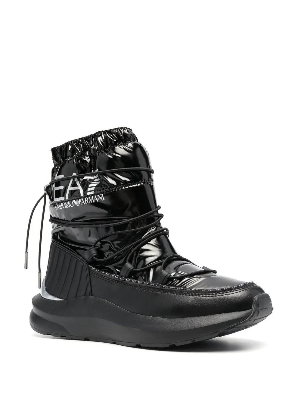 Стеганые зимние ботинки с логотипом Ea7 Emporio Armani, черный — фото 2