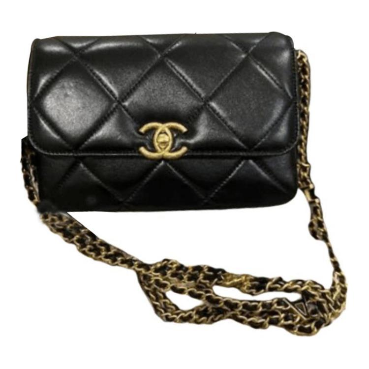 

Сумка через плечо из ягненка женская черная CHANEL