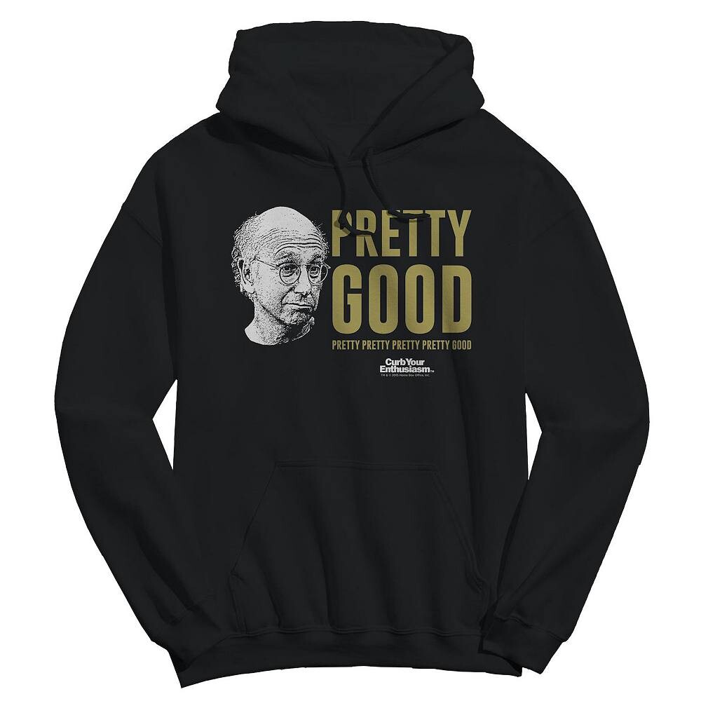 

Мужская флисовая толстовка с рисунком Pretty Good Larry Face Curb Your Enthusiasm Licensed Character, черный
