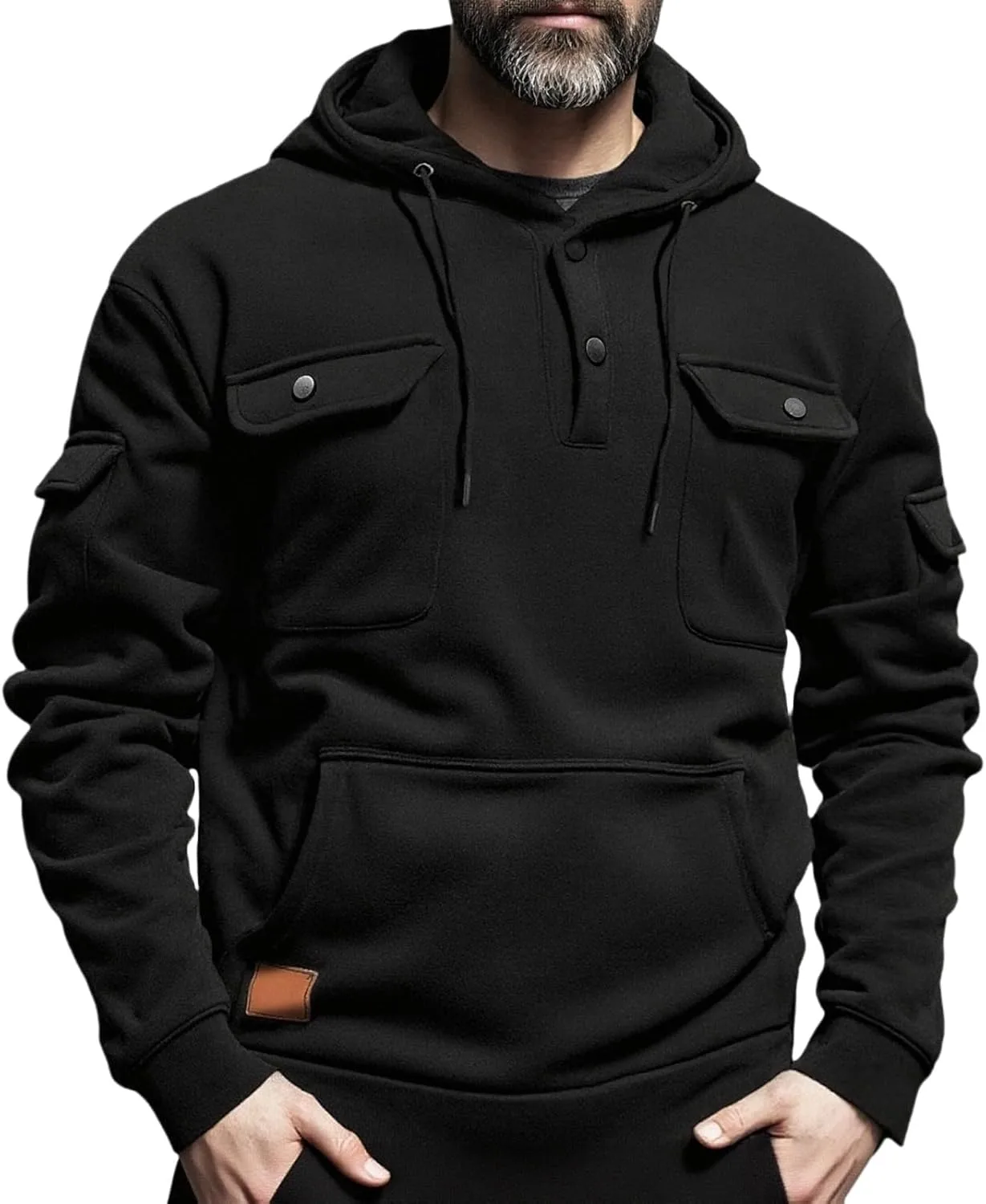 

Мужской худи с карманами и 1/4 молнией evzosrz