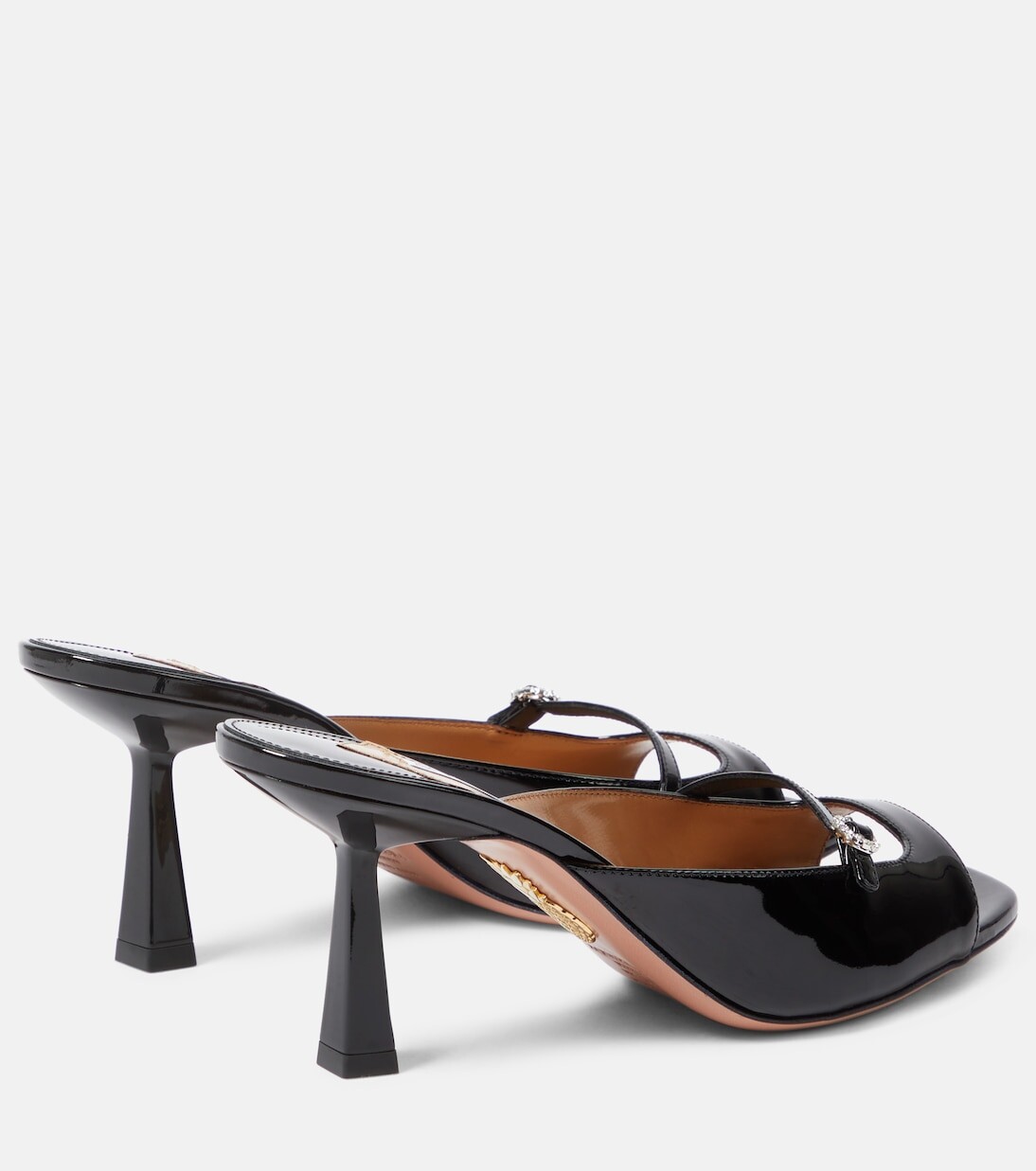 Туфли soul sister 75 из лакированной кожи Aquazzura, черный — фото 3