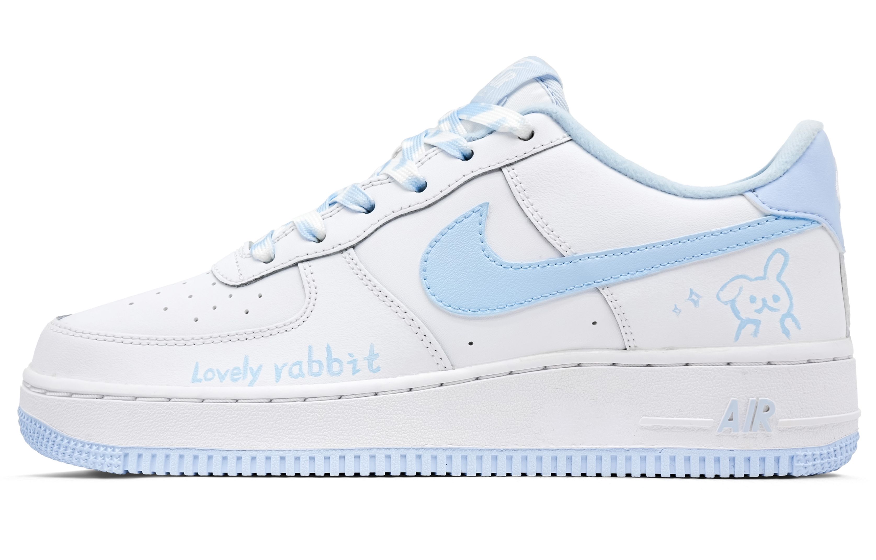 

Nike Air Force 1 Azure Stars амортизация легкая амортизация низкие детские скейтбординг кроссовки White Blue Kids'