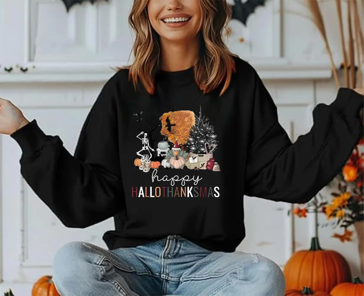 Толстовка Happy Hallothanksmas с принтом — фото 3