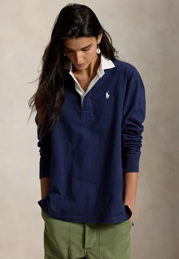 Футболка поло оверсайз из хлопка Polo Ralph Lauren, королевский синий