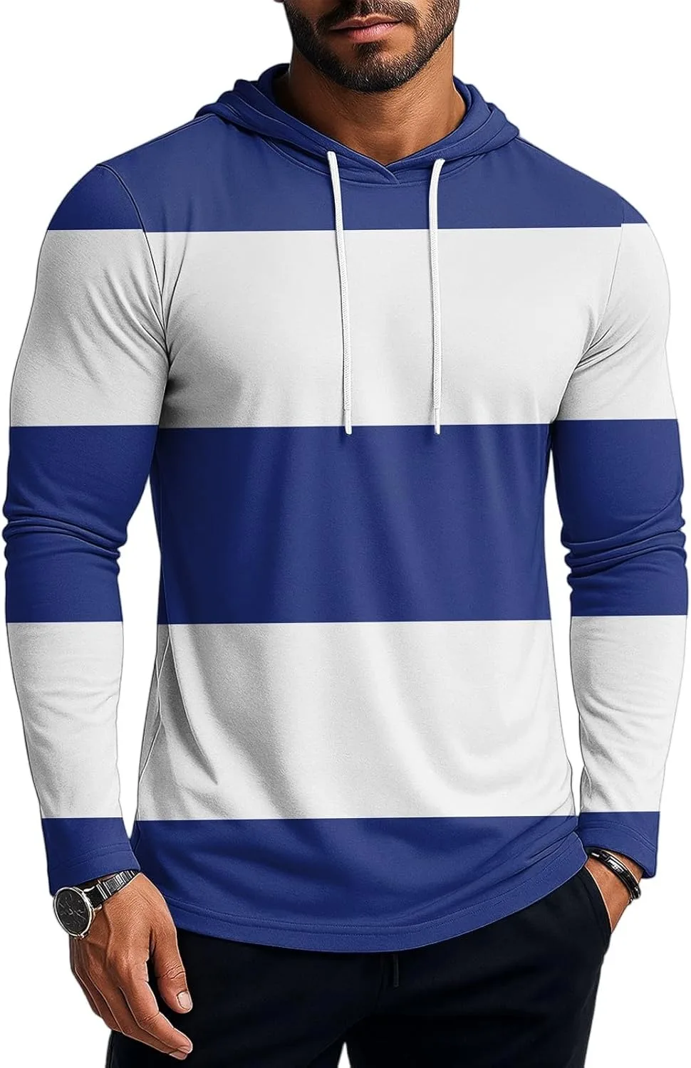 

Мужская толстовка Ymosrh с длинным рукавом и цветными блоками, M-3XL