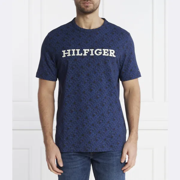 

Футболка классического кроя с монограммой AOP Tommy Hilfiger, синий