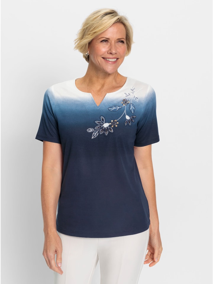 

Рубашка с короткими рукавами в темно-синем и бежевом цветах WITT WEIDEN