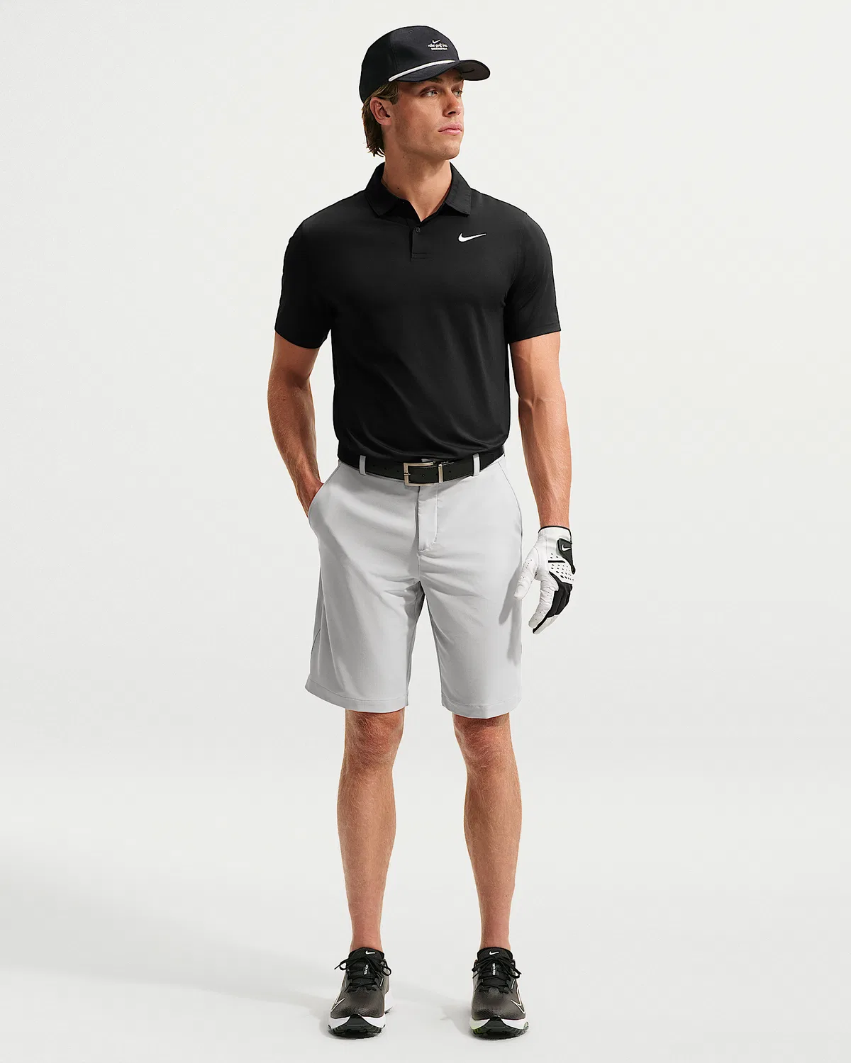 Мужское поло Nike Velocity Dri-FIT Chest Logo Golf, Black/White — фото 4