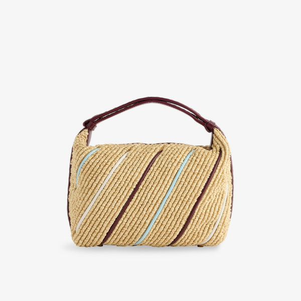 

Уоллес мини-сумка через плечо из рафии Bottega Veneta, цвет nat-bar-zen-wh-mb