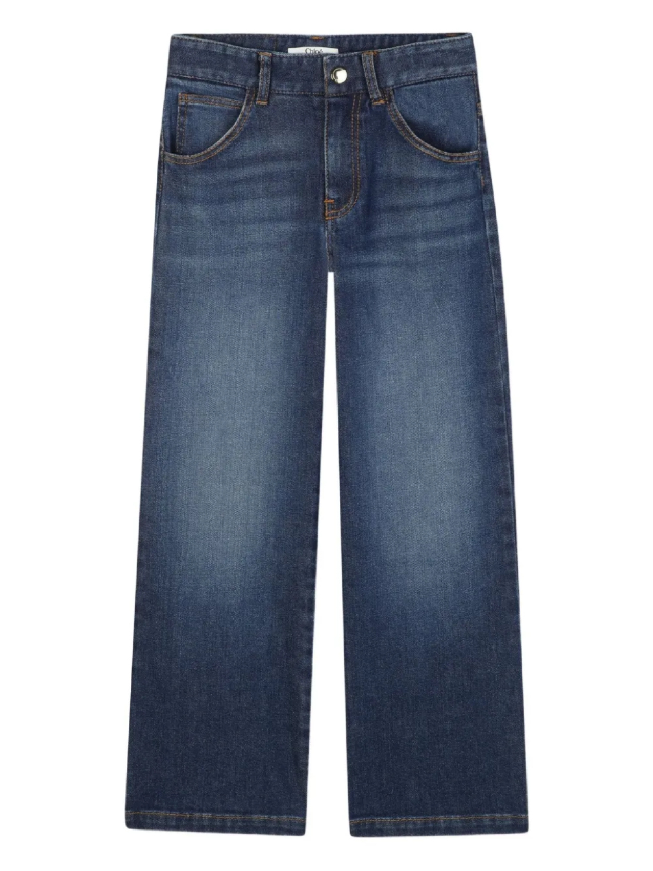 

Chloé Kids джинсы с эффектом потертости, синий