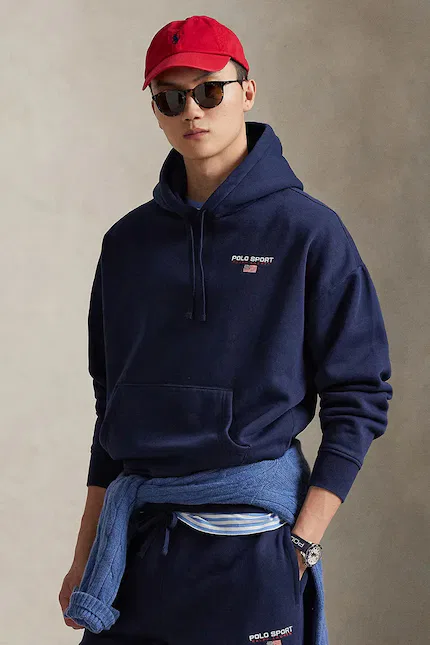 Худи хлопковое Polo Ralph Lauren, синий