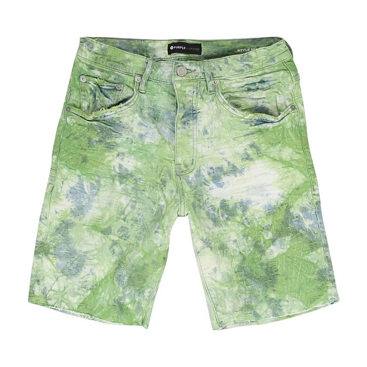 

Шорты PURPLE BRAND Bleached Tie Dye Jacquard Monogram Shorts Green, зеленый