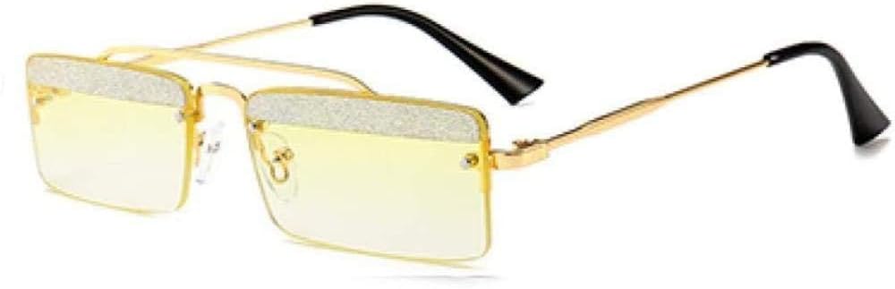 

Поляризованные солнцезащитные очки, солнцезащитные очки с блестками, женские винтажные квадратные солнцезащитные очки с защитой от УФ-излучения (UV400), черные очки HUABDVCT, Yellow