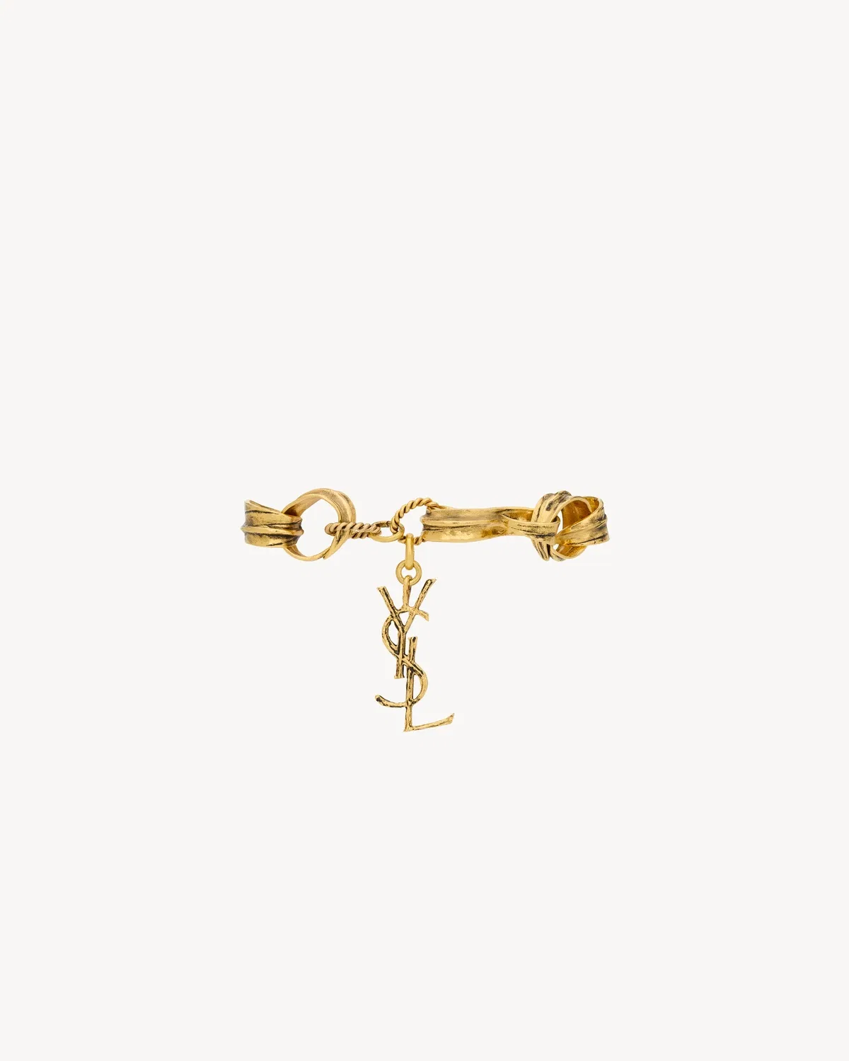 Металлический браслет-цепочка с листьями SAINT LAURENT, золотой