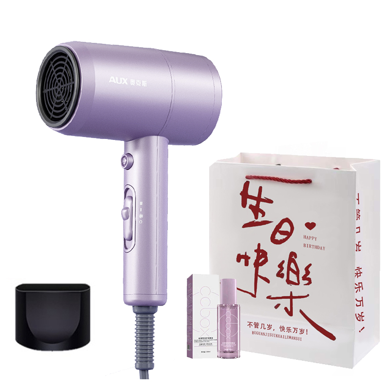 

Фен для волос 1800W с отрицательными ионами AH7800I Aux, Purple - negative ion [essential oil + birthday gift bag]