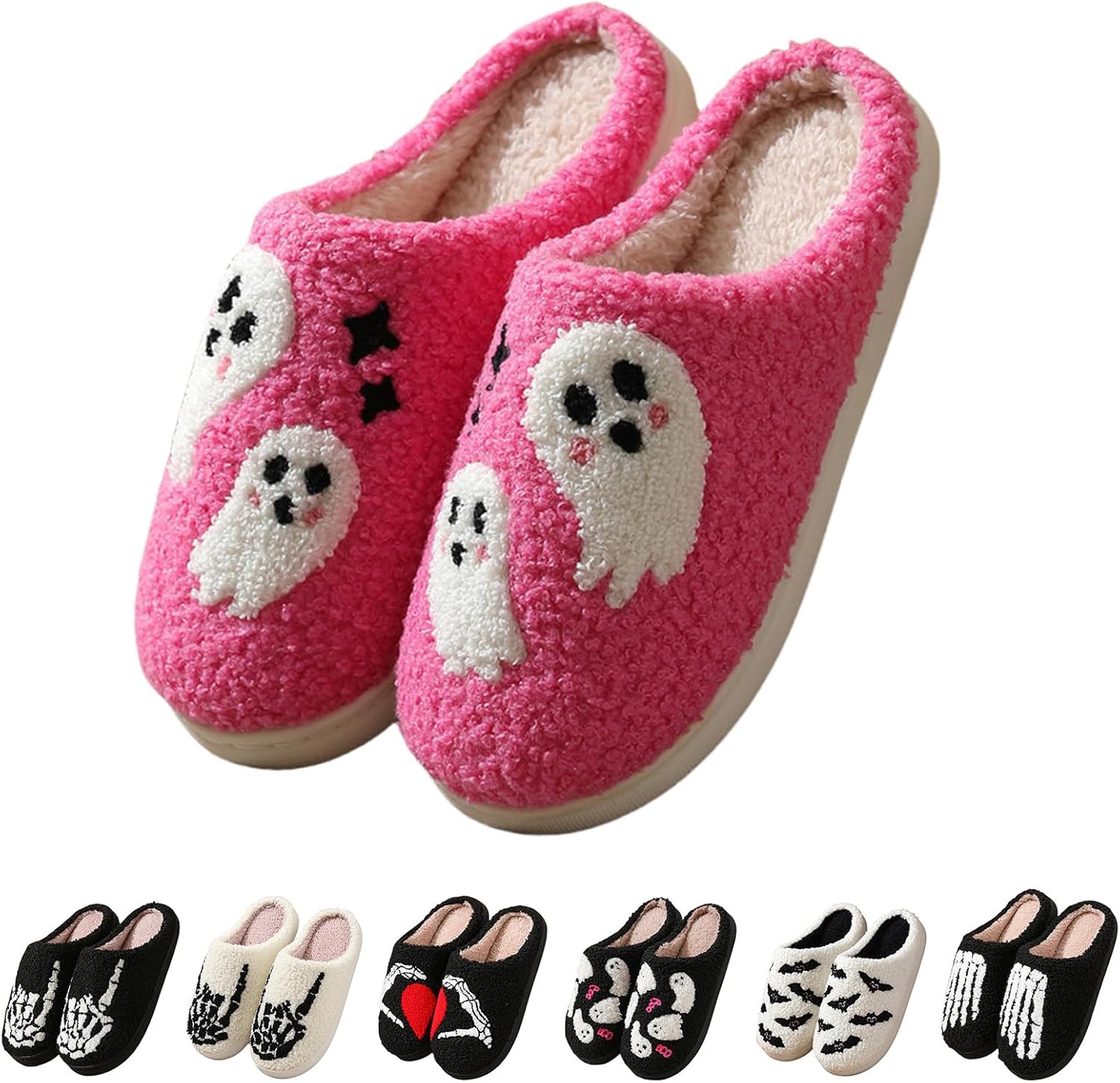 

Домашние тапочки на Хэллоуин для женщин и мужчин, мягкие, пушистые, теплые, флисовые, уютные, плюшевые, жуткие, мягкие, без застежек, из пены с эффектом памяти, пушистые, зимние, праздничные, подарки на Хэллоуин и Рождество Toumov, A-a3