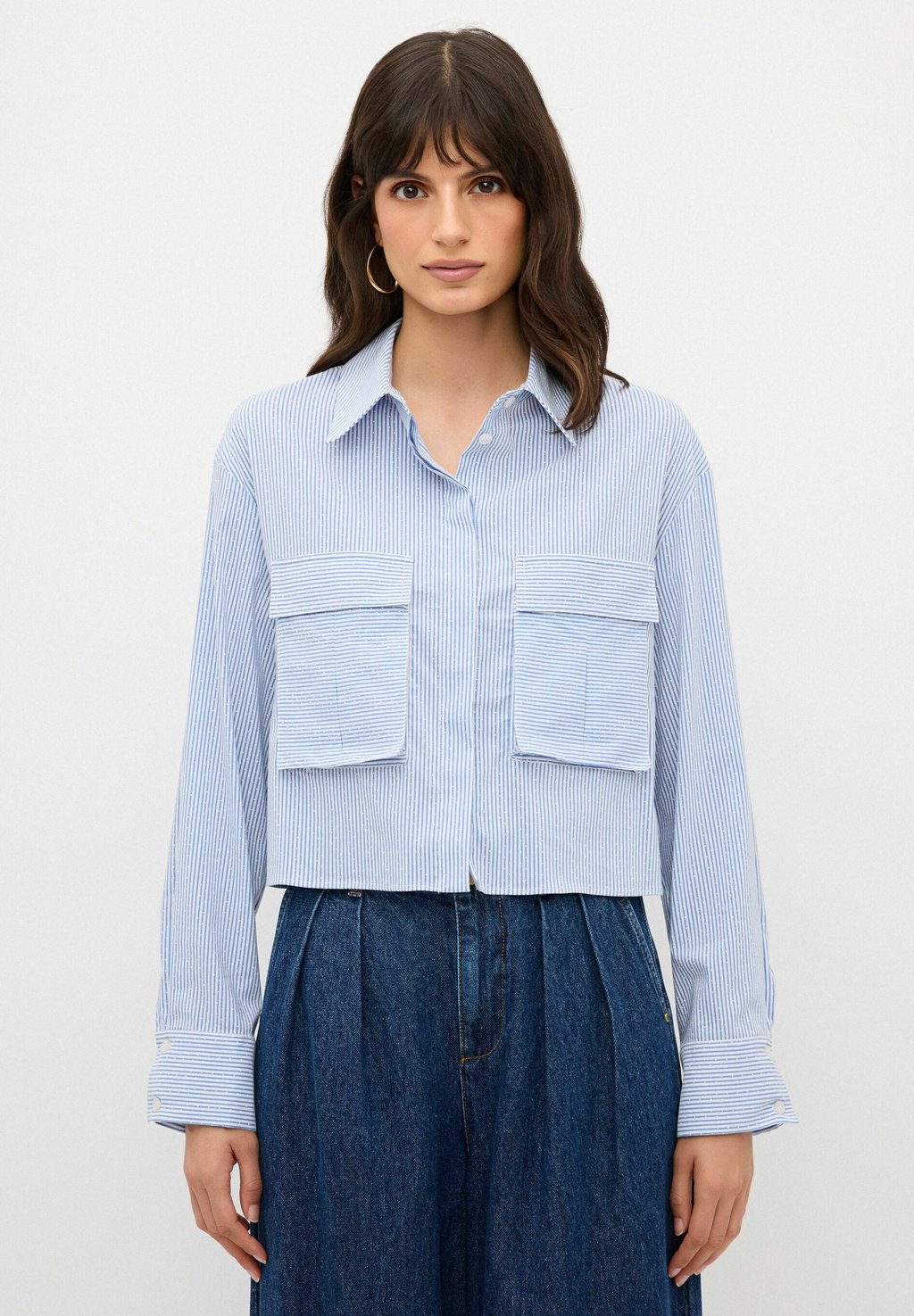 

Блузка на пуговицах WITH CARGO POCKET adL, синий
