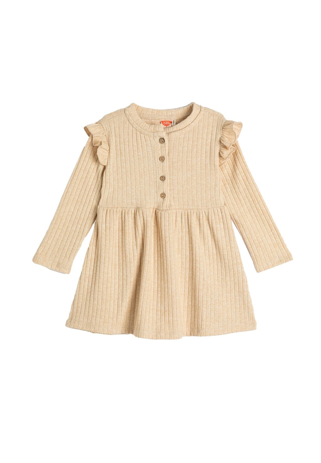 

Трикотажное платье Frill And Button Detailed Koton, бежевый