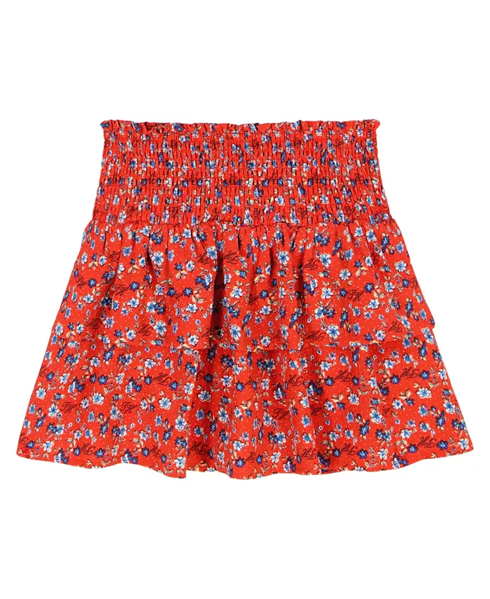 

Юбка-шорты для больших девочек с мелким цветочным принтом и ярусами Tommy Hilfiger