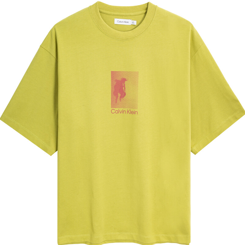 

Футболка серии Minimalist унисекс оливково-желто-зеленая Calvin Klein, зеленый