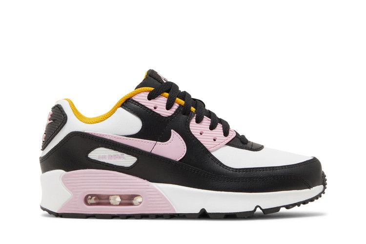 Кроссовки Nike Air Max 90 Leather GS 'Black Light Arctic Pink', черный — фото 2