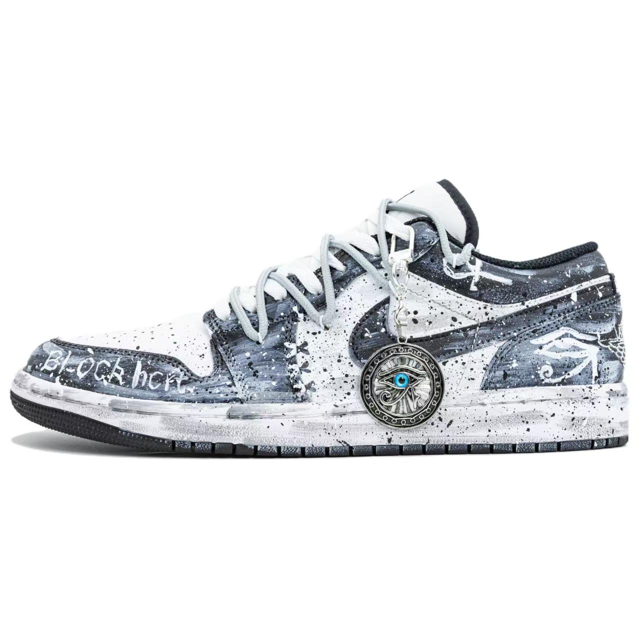 

Jordan Баскетбольные кроссовки Air 1 Snowfield Divine Eyes с низким верхом, износостойкие, винтажные, мужские, сине-черные