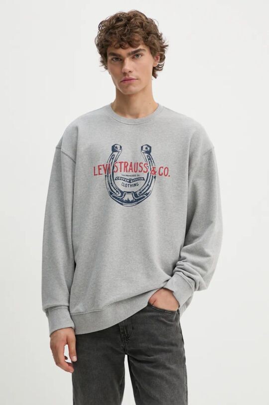 

Хлопковая толстовка Levi's, серый