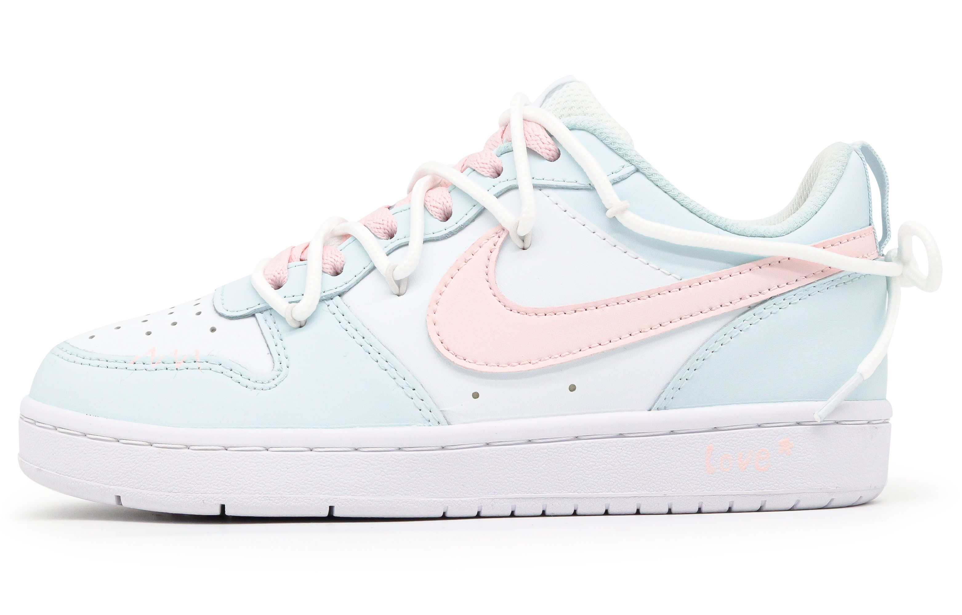 

Низкие детские кроссовки для скейтбординга Court Borough для подростков Nike, синий/розовый