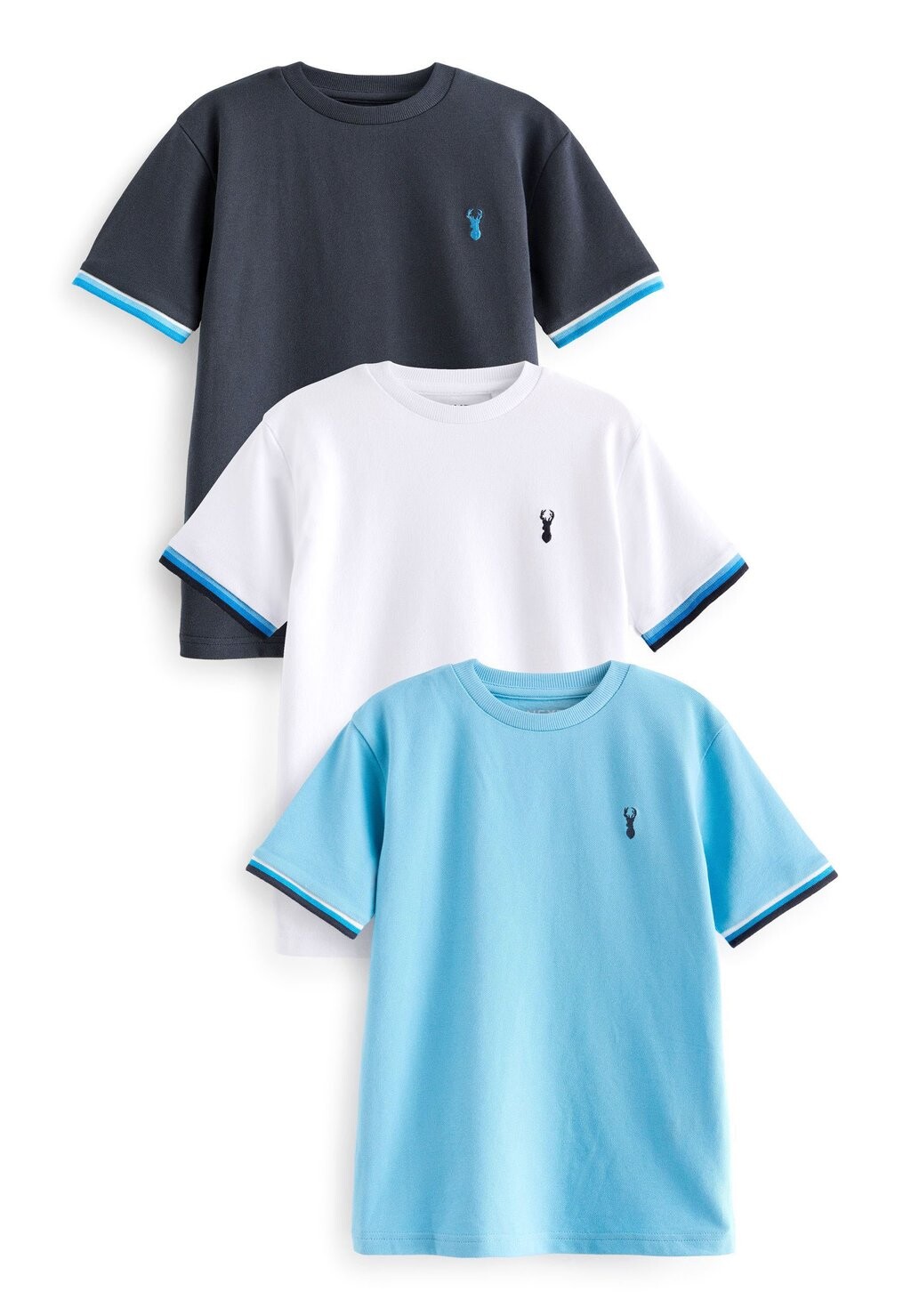 

Базовая футболка TIPPED SHORT SLEEVE 3 PACK STANDARD Next, цвет blue black