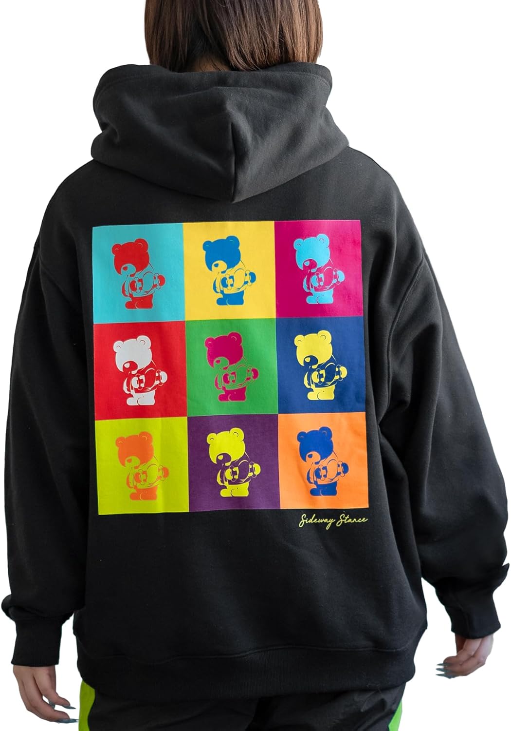 

Толстовка с капюшоном Inprobes Sidewance, красочная флисовая толстовка с капюшоном в виде медведя-скейтбордиста Downer Bear, мужская Improves, черный