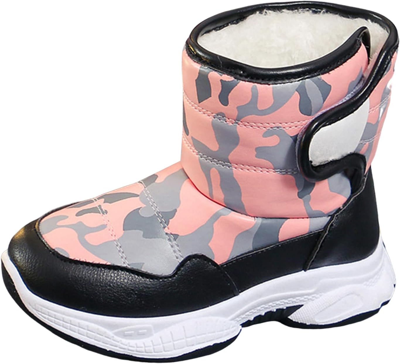 

Ультрамодные уличные ботинки IWIHMIV с высокой теплоизоляцией, толстой подошвой и короткой голенью, зимние удобные хлопковые походные ботинки с противоскользящей подошвой, Pink