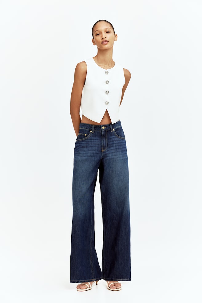 

Короткий трикотажный жилет H&M, белый