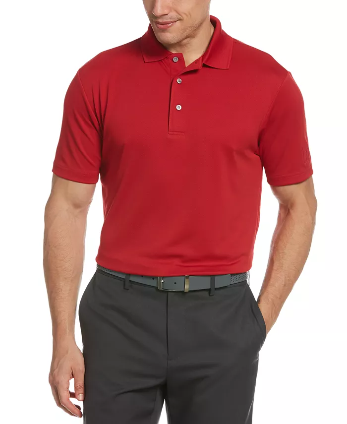 

Мужская поло для гольфа Big & Tall AirFlux из цельноматовой сетки PGA TOUR, красный