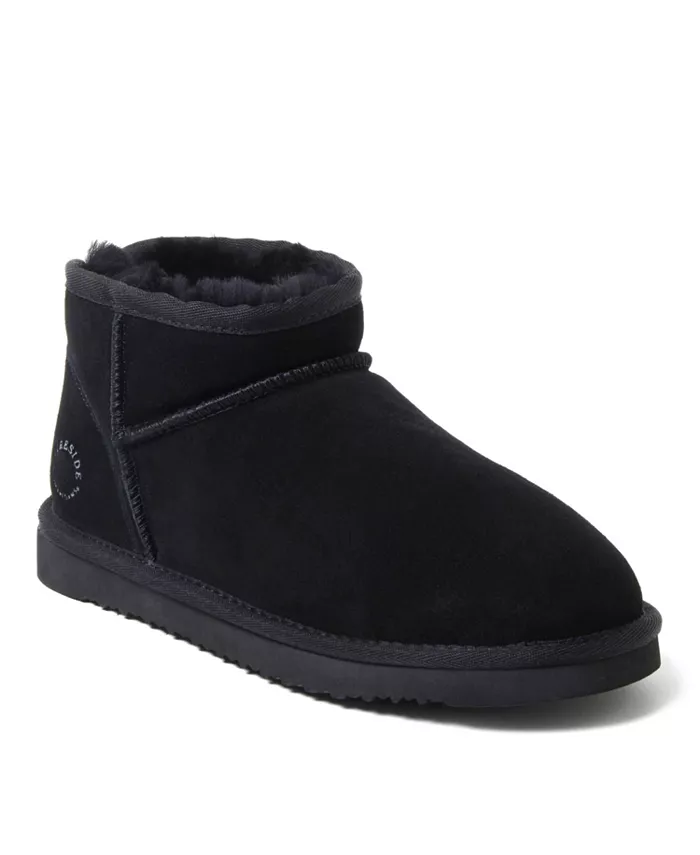 Fireside от Women's Riverland Натуральные овчинные микро-ботильоны Dearfoams, черный